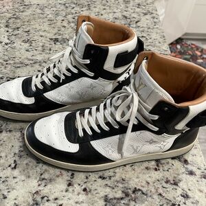 Louis Vuitton Black and White High-Top Sneakers